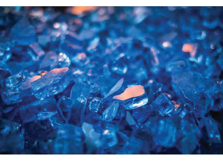 PLEASANT HEARTH BLUE TEMPERED GLASS ROCKS FOR FIREPLACES & GAS FIRE PITS - 10 LBS.
