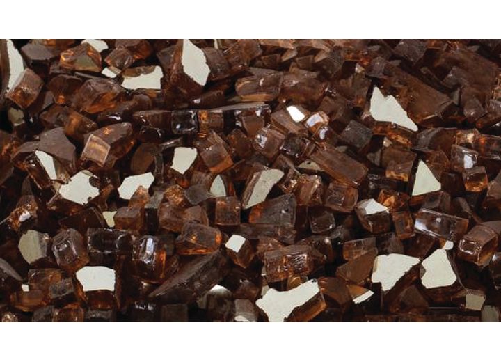 PLEASANT HEARTH AMBER TEMPERED GLASS ROCKS FOR FIREPLACES & GAS FIRE PITS - 10 LBS.