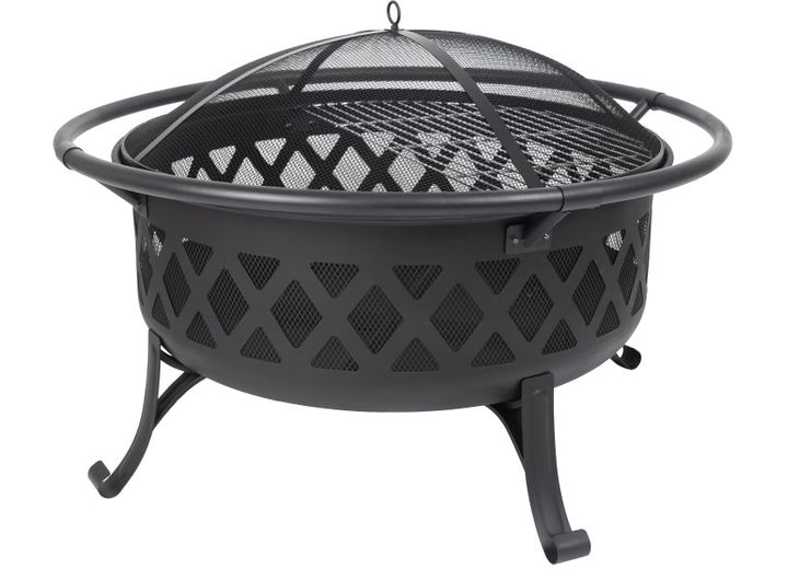 Round Traverse Steel Wood Fire Pit, Crossfire Fire Pit With Cooking Grates