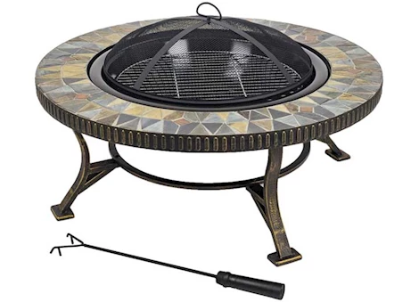 Pleasant Hearth 34” Round Olivia Slate Top Wood Fire Pit