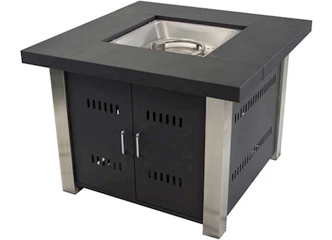 Pleasant Hearth 38" Montreal Propane Fire Pit Table - Black & Stainless
