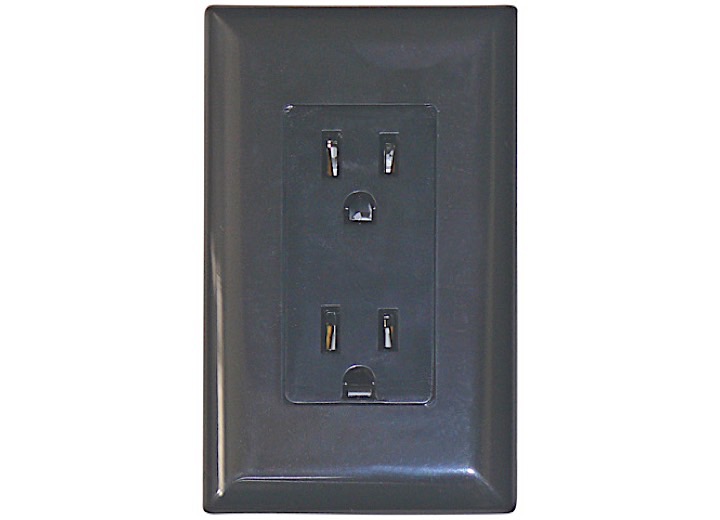 Valterra Products LLC 15 AMP DECOR RECEPTACLE WITH COVER - BLACK