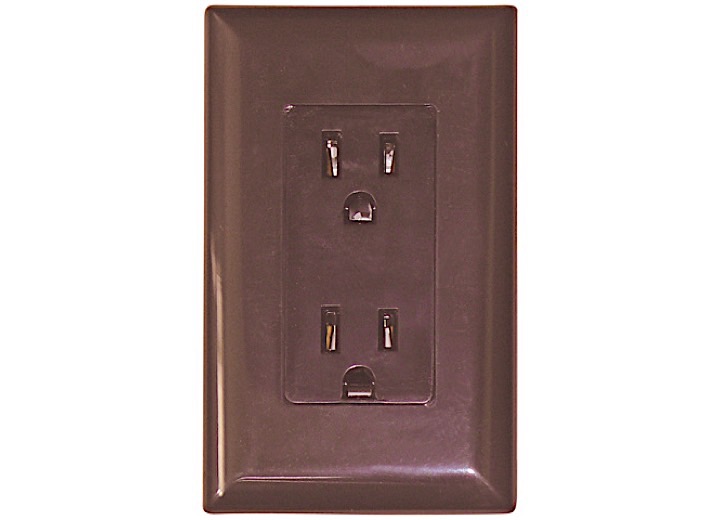 Valterra Products LLC 15 AMP DECOR RECEPTACLE WITH COVER - BROWN