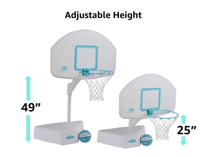Dunn-Rite Products Inc Splash & shoot adjustable height swimming pool basketball hoop, white Main Image
