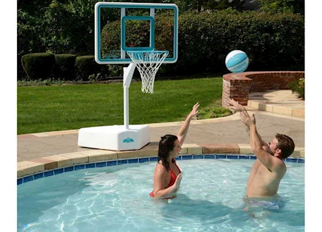 Dunn-Rite Products Inc SPLASH & SHOOT ADJUSTABLE HEIGHT SWIMMING POOL BASKETBALL HOOP, CLEAR