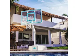 Dunn-Rite Products Inc Splash & shoot adjustable height swimming pool basketball hoop, clear