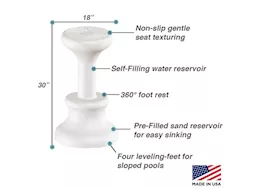 Dunn-Rite Products Inc Pool stool pre-weighted submersible pool seat for pool and deck use, 30in height