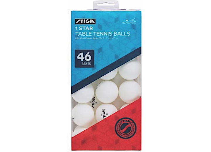 STIGA 1-STAR TABLE TENNIS BALLS - WHITE