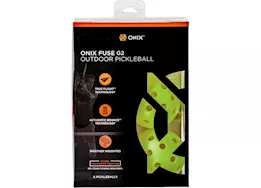 ONIX Fuse G2 Outdoor Pickleballs (6-Pack) - Neon Green