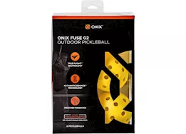 ONIX Fuse G2 Outdoor Pickleballs (6-Pack) - Yellow