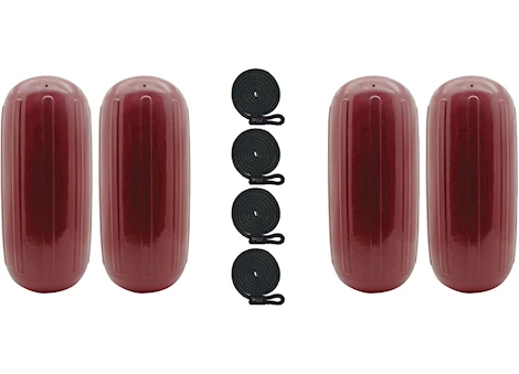 Extreme Max.4 BoatTector HTM Inflatable Fender Value 4-Pack - 8.5" x 20", Cranberry|3006.7739.4