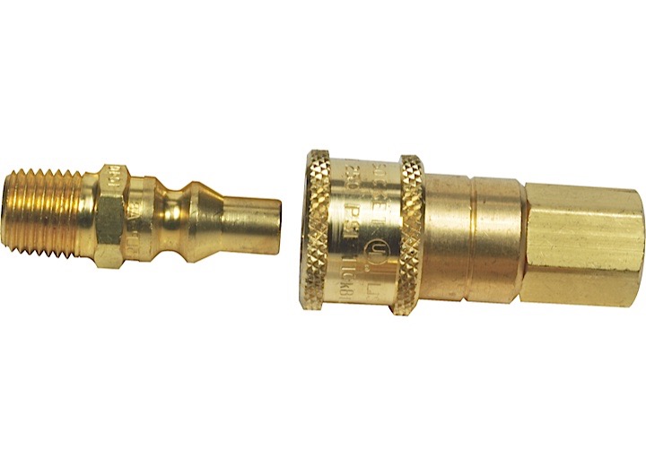 Enerco 1/4in full flow male plug x 1/4in propane/natural gas connector clamshell