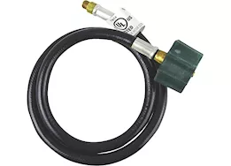 Enerco 2ft propane hose assembly (green acme nut x 1/4in male inverted flare) clamshell