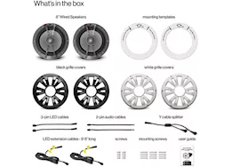 EcoXGear Marine grade wired speaker 8in pair with ledcast