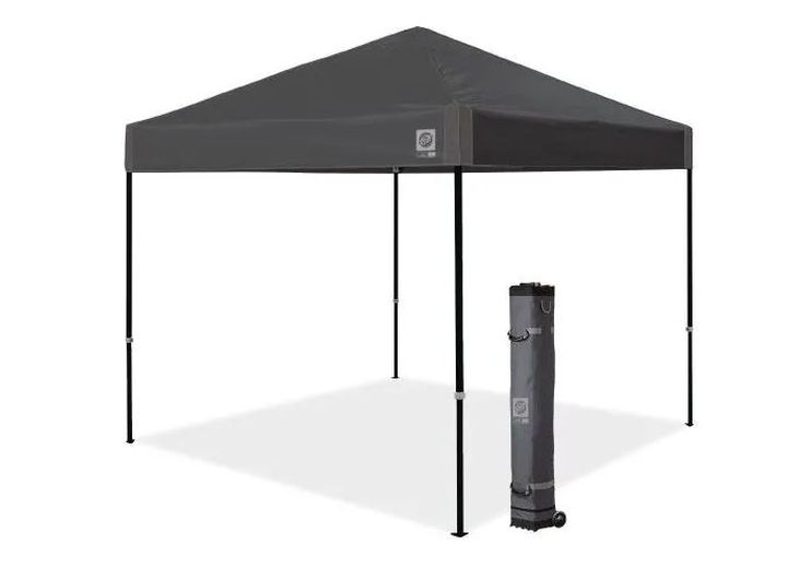 E-Z UP Ambassador 10' x 10' Shelter – Steel Gray Top / Black Steel Frame