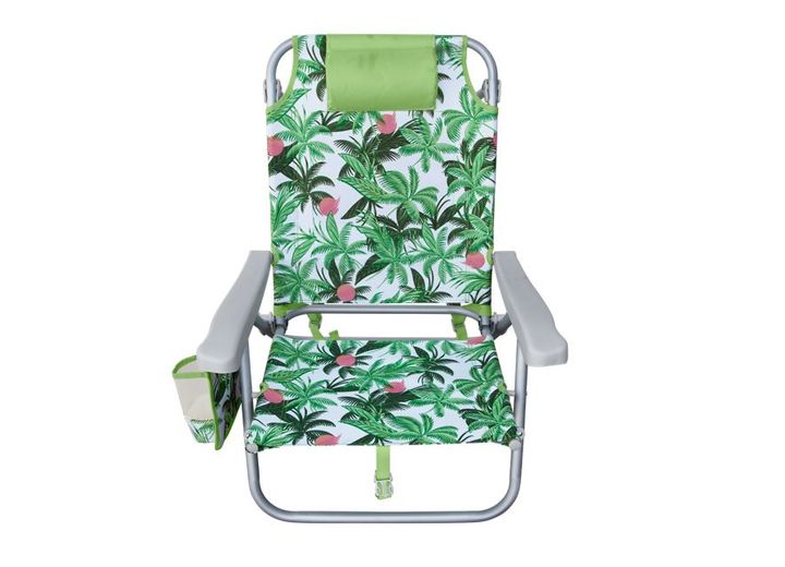 HURLEY DELUXE BACKPACK BEACH CHAIR, PALM, WHITE