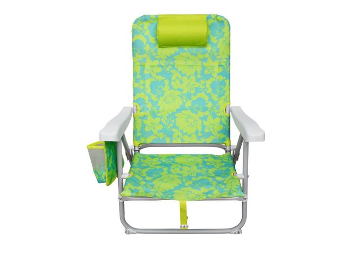 HURLEY STANDARD BACKPACK BEACH CHAIR (STEEL), KNOCKOUT FLORAL, ACID GREEN