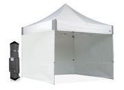 E-z up es100s instant commercial canopy, 10ft x 10ft w/sidewalls and wide-trax roller bag, white