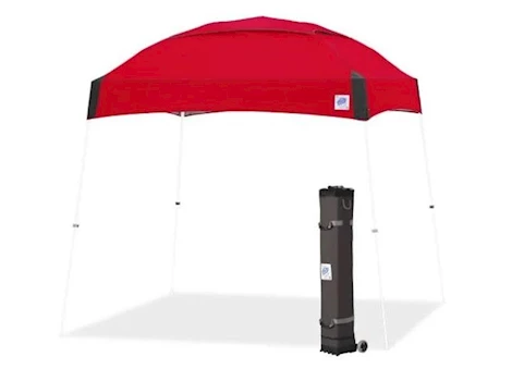 E-Z UP Dome 10' x 10' Shelter - Red Top / White Steel Frame Main Image