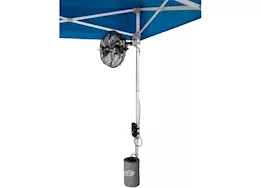 E-Z Up Misting fan kit, square leg shelter, portable, rechargeable, one box