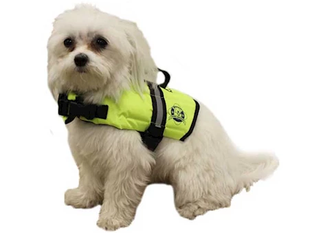 Paws Aboard Dog Life Jacket, Neon Yellow, XXS