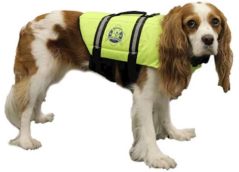 Paws Aboard Dog Life Jacket, Neon Yellow, Small