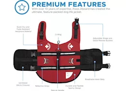 Paws Aboard Dog Life Jacket, Lifeguard Red, XXS
