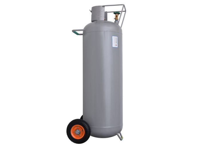 100LB HORIZONTAL & VERTICAL PROPANE CYLINDER W/POL W/WHEELS