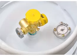 Flame King 100lb asme tank w/valves, gauge & lid