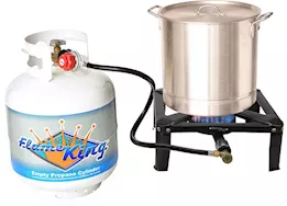 Flame King 100,000 btu, 0-20 psi, turkey fryer single propane burner bayou cooker