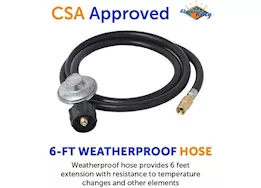 Flame King Regulator hose adapter connect to 20lb tank for 17in/22in blackstone tabletop grill griddle