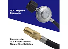 Flame King Regulator hose adapter connect to 20lb tank for 17in/22in blackstone tabletop grill griddle