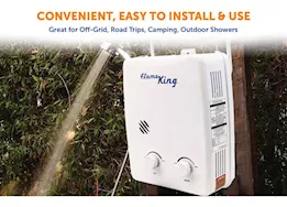 Flame King Portable tankless water heater propane gas 5l 1.32gpm at 34,000 btu