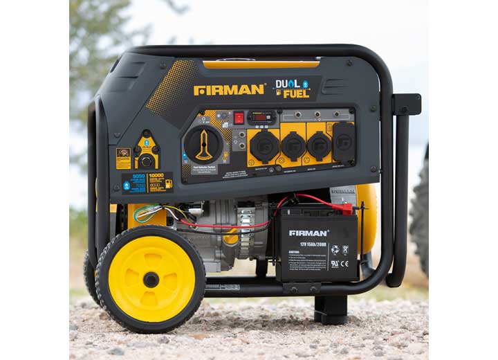 FIRMAN 10000-Watt Hybrid Dual Fuel Portable Generator - Recoil/Electric Start, Gasoline/LPG