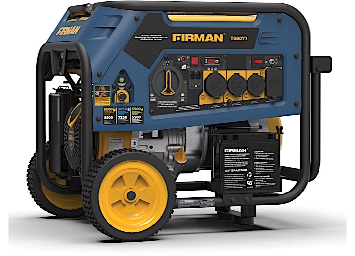 Firman Generators Firman electric start 10,000/8000 watt tri fuel (gas, lpg, ng) powered portable generator w/wheel kit