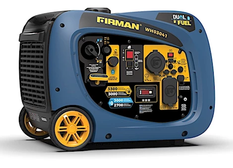 FIRMAN 3300-Watt Whisper Hybrid Dual Fuel Portable Inverter Generator - Recoil Start, Gasoline/LPG