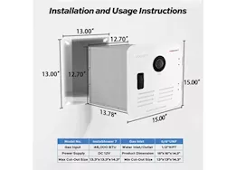 Fogatti Rv tankless water heater, 48000btu w/staged combustion function-door sold separately