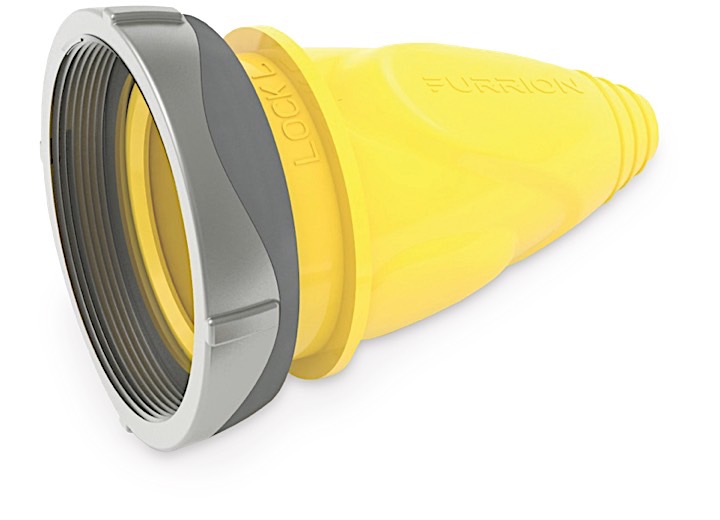 Lippert 30A FEMALE CONNECTOR PVC COVER + RING, (YELLOW)
