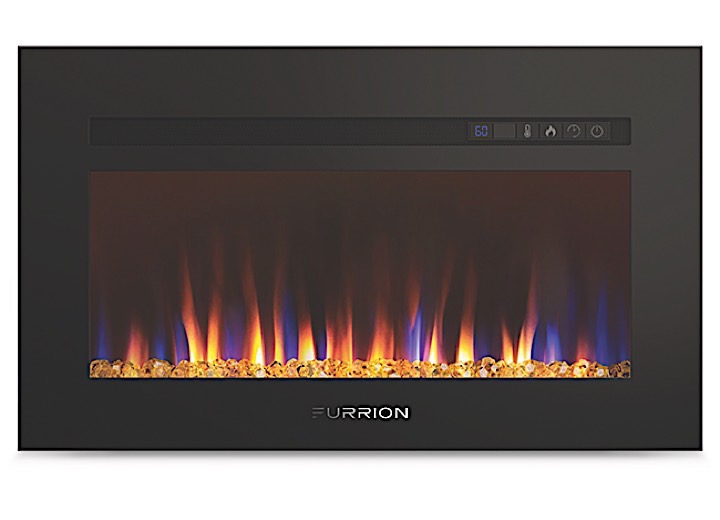 Lippert 30IN BUILT-IN ELECTRIC FIREPLACE, W/CRYSTAL FLAME EFFECT-FLAT PANEL