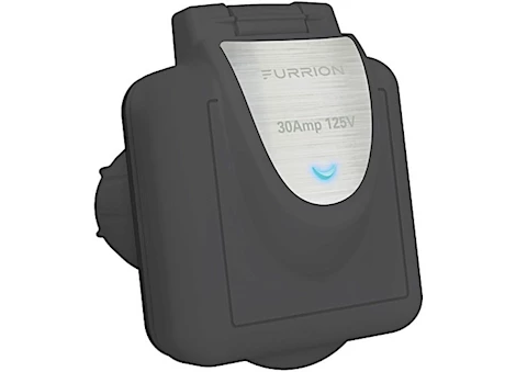 Furrion Outdoor 30a 125v marine power smart inlet, blk, square, am Main Image