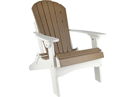 Green Country Décor Folding Adirondack Chair - White/Weatherwood