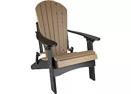 Green Country Décor Folding Adirondack Chair - Black/Weatherwood