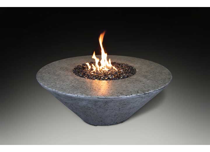 GRAND CANYON 48”X48”18” ROUND HARD PLUMBED NATURAL GAS FIRE TABLE – GRAY