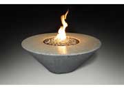 Grand Canyon 48”x48”18” Round Hard Plumbed Natural Gas Fire Table – White