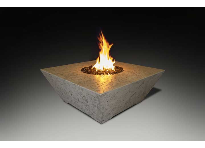 GRAND CANYON 48”X48”18” SQUARE HARD PLUMBED NATURAL GAS FIRE TABLE – WHITE