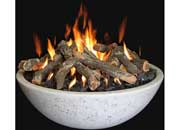 Grand Canyon 39” x 13” Natural Gas Fire Bowl with Tee-Pee Burner – White