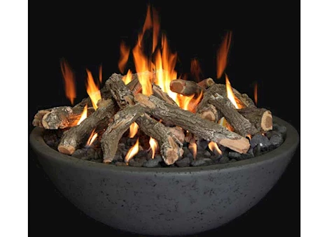 Grand Canyon 39” x 13” Natural Gas Fire Bowl with Tee-Pee Burner – Black