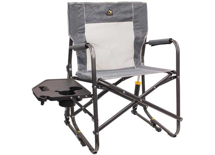 FREESTYLE ROCKER W/SIDE TABLE, HEATHERED PEWTER