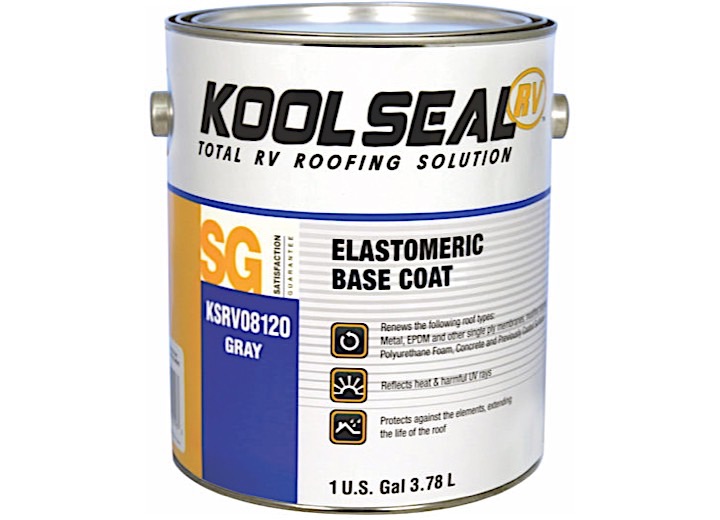 Kool Seal Elastomeric RV Roof Base Coat, 1 Gallon - Light Gray Main Image