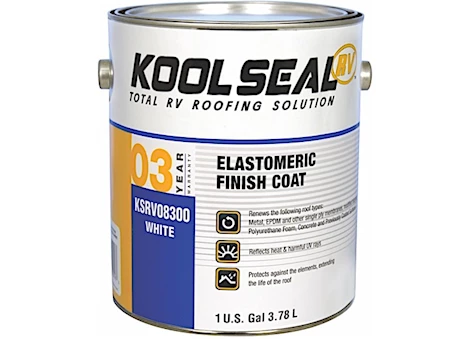 KOOL SEAL ELASTOMERIC RV WHITE ROOF COATING, 1 GALLON - WHITE